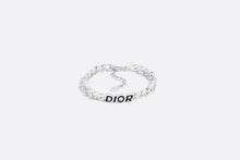 Load image into Gallery viewer, Dior Italic Chain Link Bracelet • Silver-Finish Brass and Black Resin
