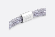 Load image into Gallery viewer, Dior Italic Bracelet • Silver-Finish Brass and Gray Cord
