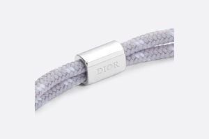Dior Italic Bracelet • Silver-Finish Brass and Gray Cord