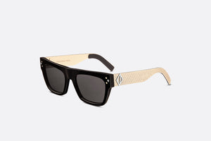 CD Diamond S8I • Black and Gold-Finish Rectangular Sunglasses