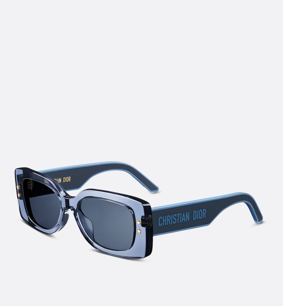 DiorPacific S1U • Transparent Blue Rectangular Sunglasses