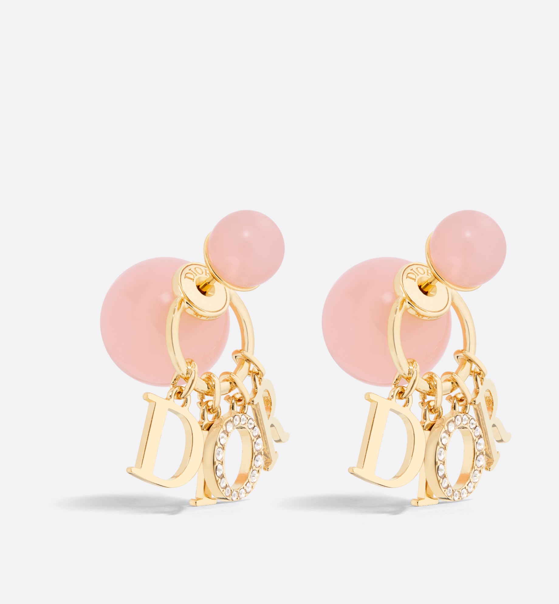 Dior Tribales Earrings • Gold-Finish Metal with Orange Acid Resin Pearls and White Crystals
