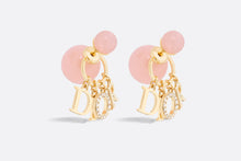 Load image into Gallery viewer, Dior Tribales Earrings • Gold-Finish Metal with Orange Acid Resin Pearls and White Crystals
