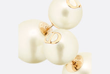 Load image into Gallery viewer, Dior Tribales Earrings • Matte Gold-Finish Metal and White Resin Pearls
