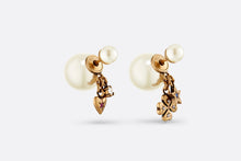 Load image into Gallery viewer, Dior Tribales Earrings • Antique Gold-Finish Metal with White Resin Pearls and Multicolor Crystals
