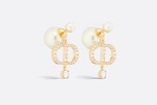 Load image into Gallery viewer, Dior Tribales Earrings • Gold-Finish Metal and Silver-Tone Crystals
