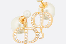 Load image into Gallery viewer, Dior Tribales Earrings • Gold-Finish Metal and Silver-Tone Crystals
