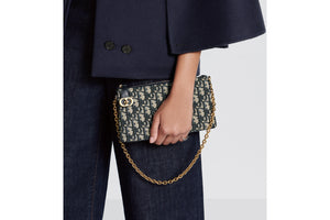 30 Montaigne Mini Shoulder Bag • Blue Dior Oblique Jacquard