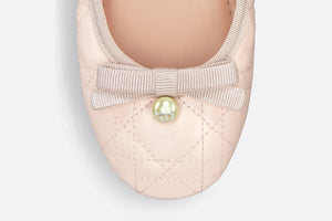 Dior Ballet Flat • Rose Quartz Quilted Cannage Calfskin