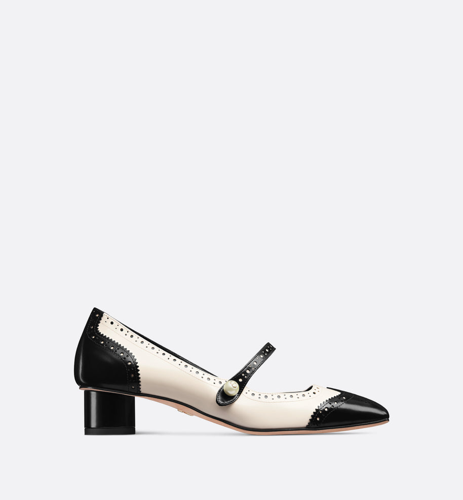 Spectadior Pump • Black and White Perforated Calfskin