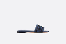 Load image into Gallery viewer, Dway Slide • Blue Embroidered Cotton Denim
