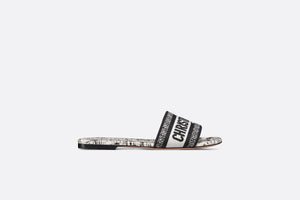 Dway Slide • Cotton Embroidered with White and Black Paris Allover Motif