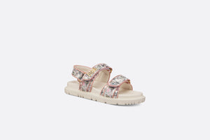 Dioract Sandal • White Technical Fabric with Printed Multicolor Libellule Camouflage Motif
