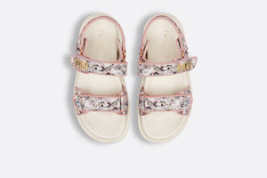 Dioract Sandal • White Technical Fabric with Printed Multicolor Libellule Camouflage Motif
