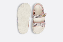 Load image into Gallery viewer, Dioract Sandal • White Technical Fabric with Printed Multicolor Libellule Camouflage Motif
