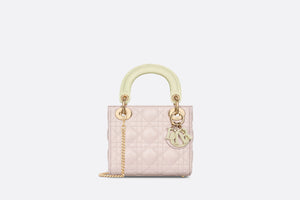 Mini Lady Dior Bag • Two-Tone Pastel Yellow and Rose Quartz Cannage Lambskin