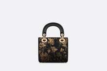Load image into Gallery viewer, Mini Lady Dior Bag • Black and Beige Fleurs Mystiques Printed Lambskin
