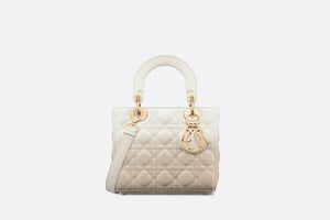Small Lady Dior Bag • Latte Patent-to-Matte Gradient Cannage Lambskin