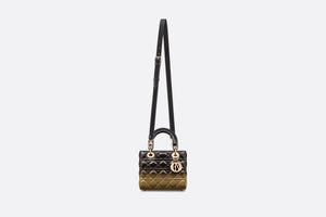 Small Lady Dior Bag • Black and Gold-Tone Gradient Cannage Lambskin