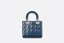 Load image into Gallery viewer, Small Lady Dior Bag • Pastel Midnight Blue Glossy Iridescent Cannage Calfskin
