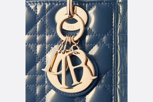 Small Lady Dior Bag • Pastel Midnight Blue Glossy Iridescent Cannage Calfskin