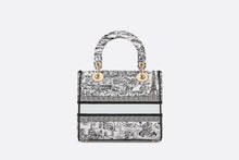 Load image into Gallery viewer, Medium Lady D-Lite Bag • White and Black Paris Allover Embroidery
