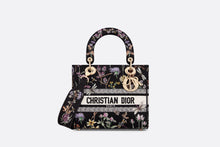 Load image into Gallery viewer, Medium Lady D-Lite Bag • Black Multicolor Dior Herbarium Embroidery
