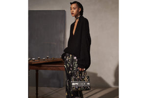 Medium Lady D-Lite Bag • Black Multicolor Dior Herbarium Embroidery