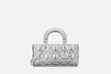 Load image into Gallery viewer, Small Lady D-Joy Bag • Metallic Silver-Tone Crinkled Cannage Calfskin
