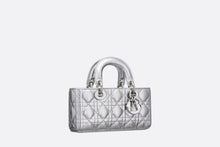 Load image into Gallery viewer, Small Lady D-Joy Bag • Metallic Silver-Tone Crinkled Cannage Calfskin

