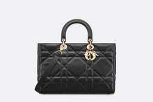 Load image into Gallery viewer, Large Lady D-Sire Bag • Black Maxicannage Calfskin
