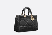 Load image into Gallery viewer, Large Lady D-Sire Bag • Black Maxicannage Calfskin
