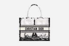 Load image into Gallery viewer, Medium Dior Book Tote • White and Black Paris Embroidery (36 x 27.5 x 16.5 cm)
