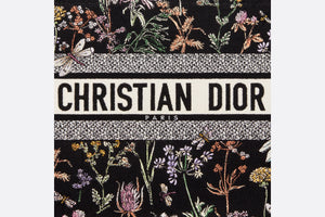 Medium Dior Book Tote • Black Multicolor Dior Herbarium Embroidery (36 x 27.5 x 16.5 cm)