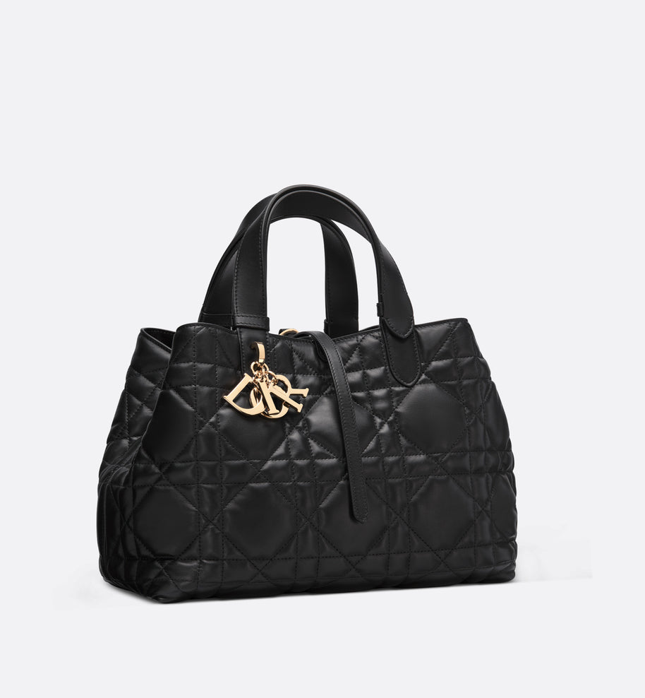 Medium Dior Toujours Bag • Black Macrocannage Calfskin