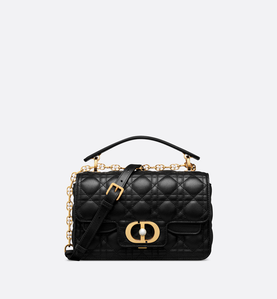 Small Dior Jolie Top Handle Bag • Black Cannage Calfskin