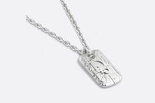 Load image into Gallery viewer, Dior Oblique Plate Pendant Necklace • Silver-Finish Brass
