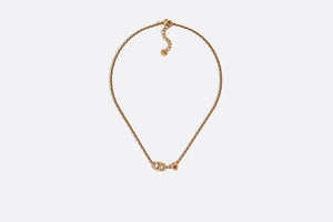 Dior Lucky Charms Necklace • Antique Gold-Finish Metal and Pink Crystal