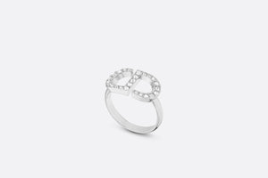 Petit CD Ring • Silver-Finish Metal with White Crystals