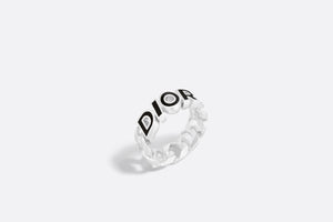 Dior Italic Chain Link Ring • Silver and Black Resin