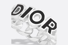 Load image into Gallery viewer, Dior Italic Chain Link Ring • Silver and Black Resin
