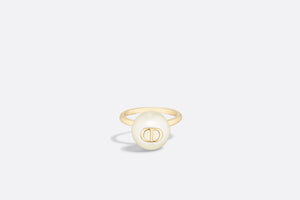Dior Amulets Ring • Matte Gold-Finish Metal with White Resin Pearl