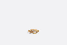 Load image into Gallery viewer, Dior Lucky Charms Ring • Antique Gold-Finish Metal and Blue Crystal
