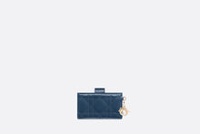 Load image into Gallery viewer, Lady Dior 5-Gusset Card Holder • Pastel Midnight Blue Patent Cannage Calfskin
