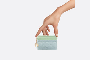 Lady Dior Freesia Card Holder • Two-Tone Pastel Mint and Céleste Blue Cannage Lambskin
