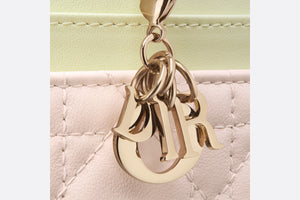 Lady Dior Freesia Card Holder • Two-Tone Pastel Yellow and Rose Quartz Cannage Lambskin
