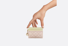 Load image into Gallery viewer, Lady Dior Freesia Card Holder • Two-Tone Pastel Yellow and Rose Quartz Cannage Lambskin
