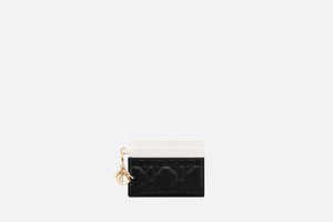 Lady Dior Freesia Card Holder • Two-Tone Black and Latte Cannage Lambskin