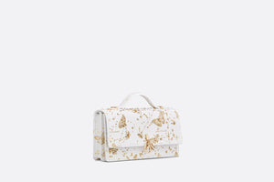 My Dior Mini Bag • White and Gold-Tone Calfskin with Butterfly Zodiac Print and Embroidery