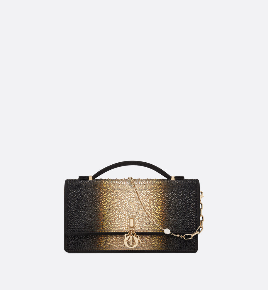 Dior Or My Dior Mini Bag • Embroidery Embellished with Gradient Gold-Tone and Black Strass